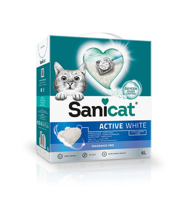 SaniCat Active White 6L Unscented - Shopivet.com