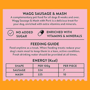 Wagg Sausage & Mash Pork & Potato Tasty Bites Oven Baked Dog Treats 125g - 125g