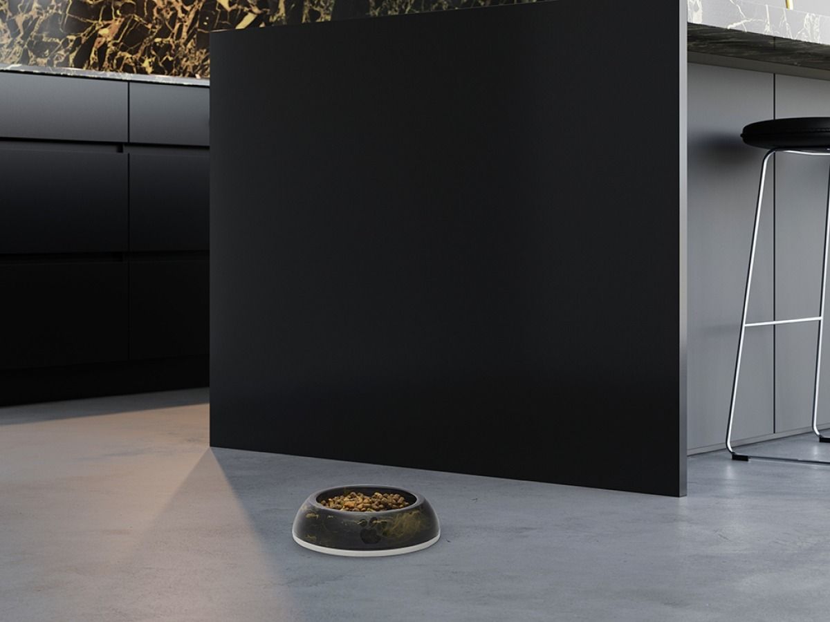 Savic Delice Dog Bowl Marble - Black/Gold 0.6l - Shopivet.com