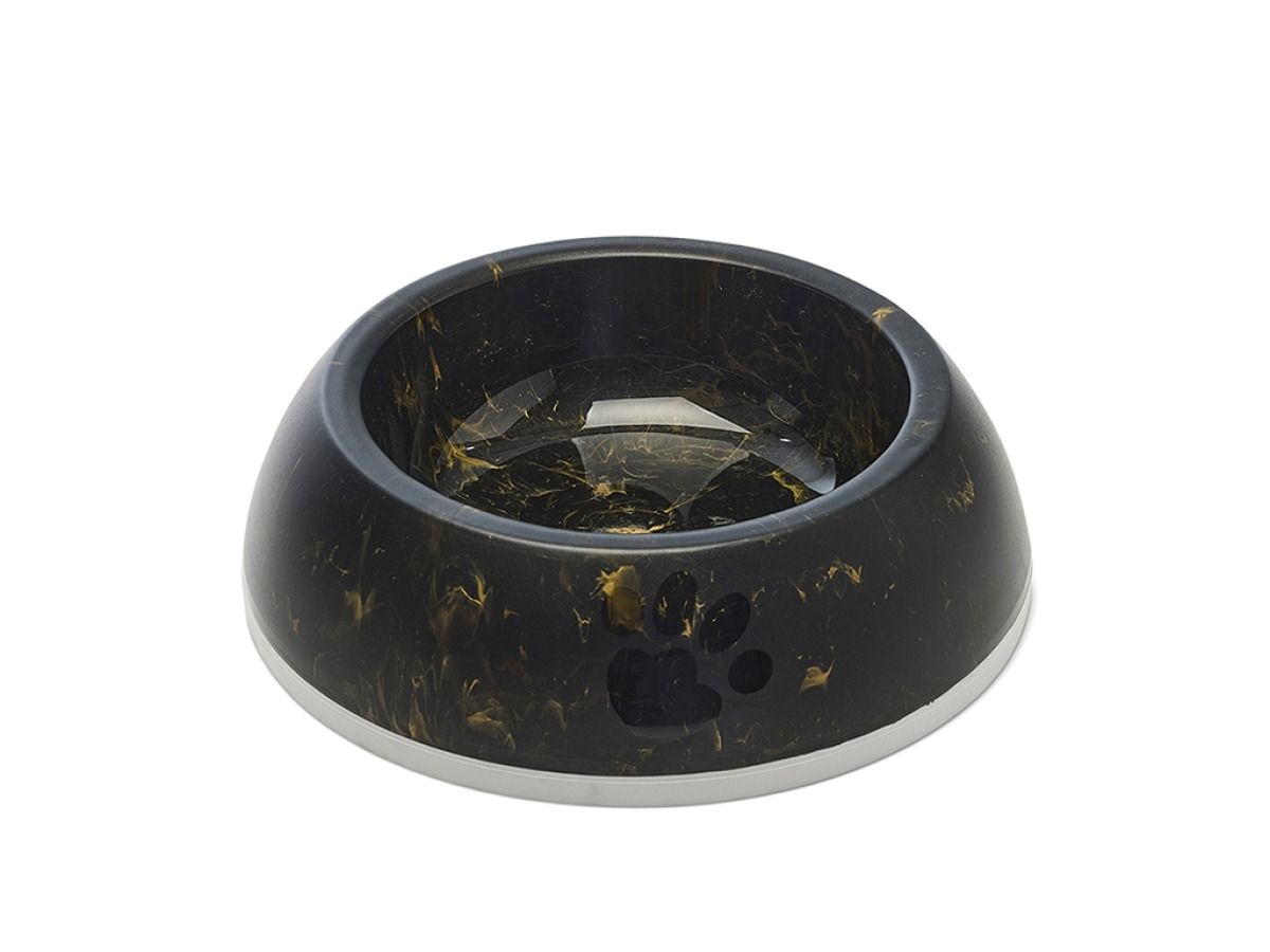 Savic Delice Dog Bowl Marble - Black/Gold 1.2l - Shopivet.com