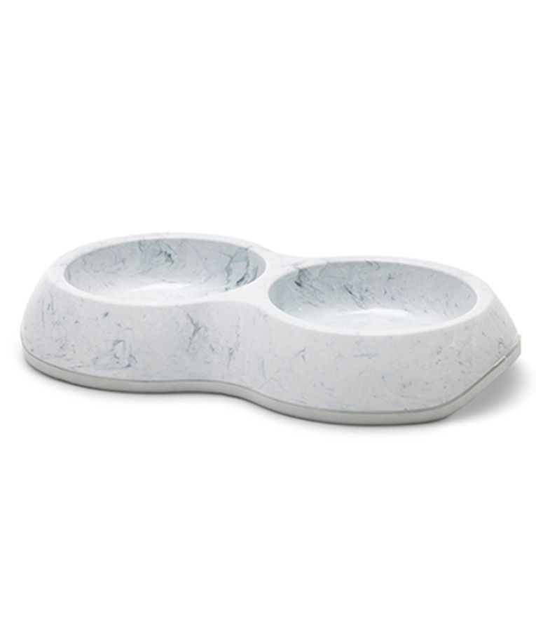 Savic Delice Double Cat Bowl Marble - Grey 0.2l - Shopivet.com
