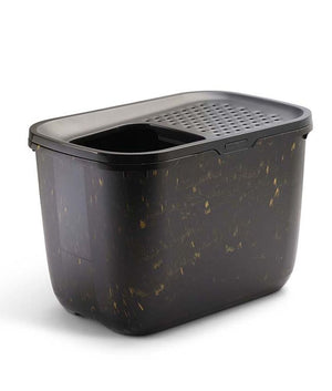 Savic Hop In Top - Enter Cat Litter Tray Marble - Black/Gold - Shopivet.com