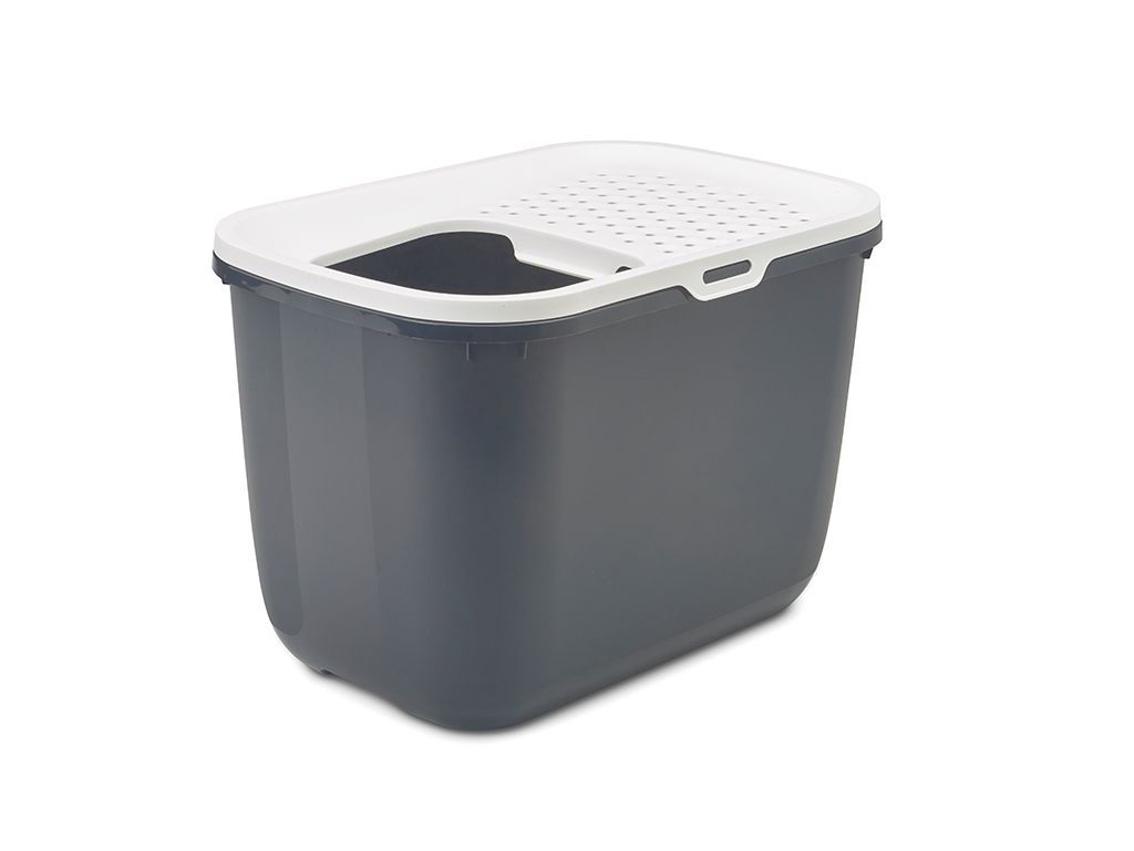 Savic Hop In Top Entry Cat Litter Tray - ANTHRACITE - Shopivet.com