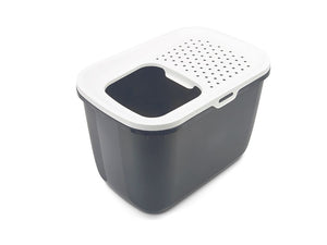 Savic Hop In Top Entry Cat Litter Tray - ANTHRACITE - Shopivet.com