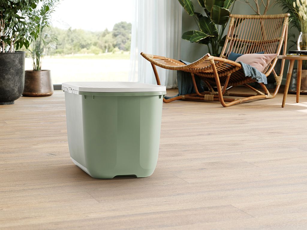 Savic Hop In Top Entry Cat Litter Tray - Botanical Green - Shopivet.com