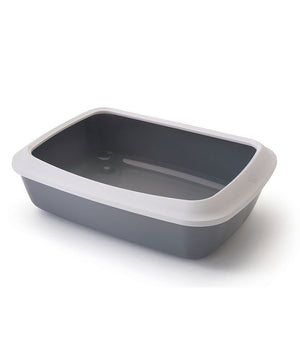 Savic Iriz Cat Litter Tray with Rim - GREY 50CM - Shopivet.com