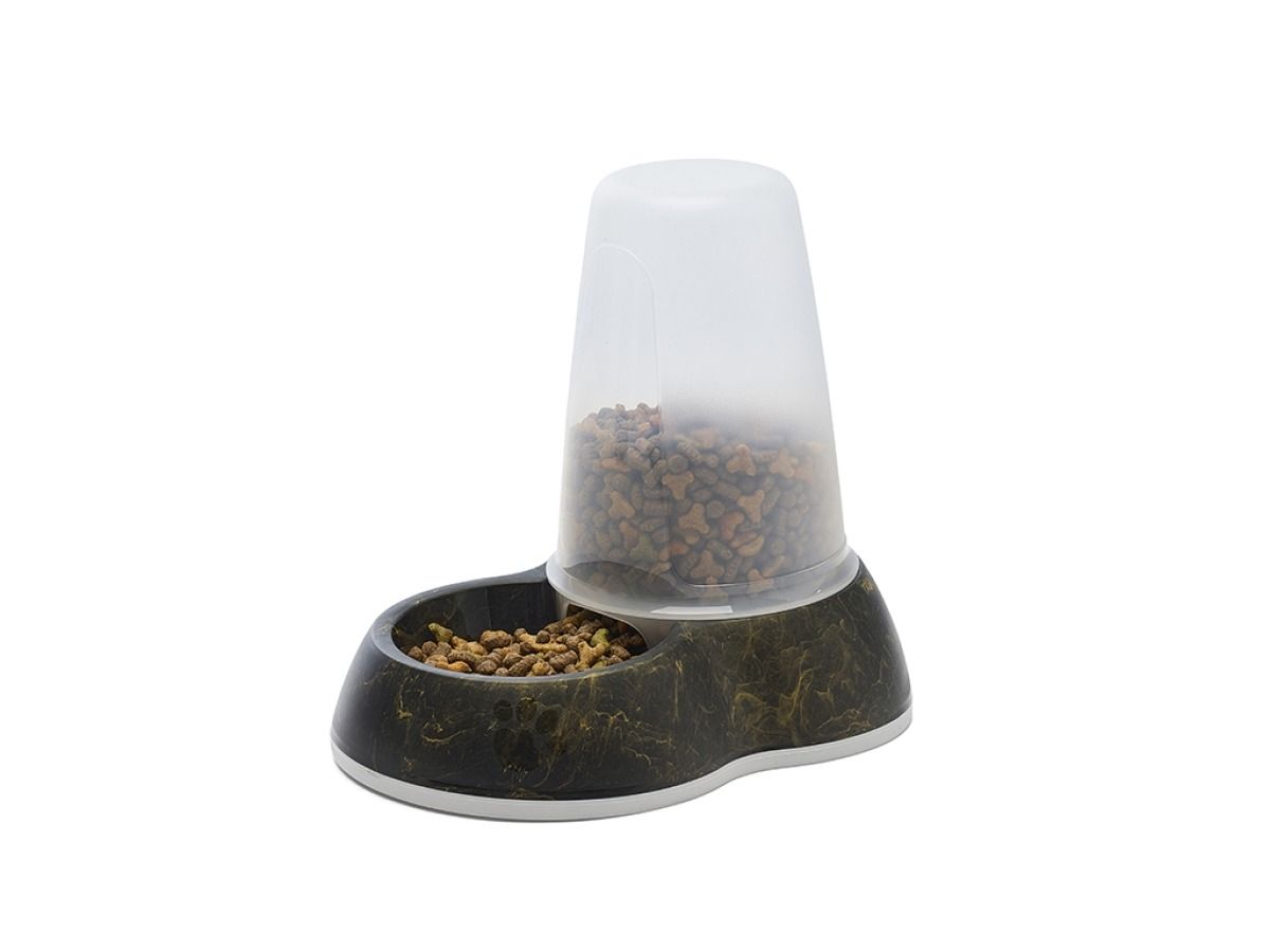 Savic Loop Pet Food Store Dispenser Marble - Black/Gold 1.5l - Shopivet.com