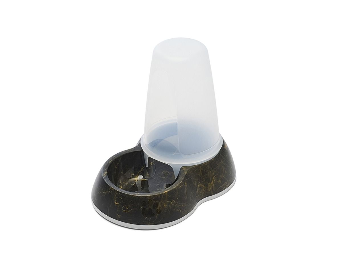 Savic Loop Pet Food Store Dispenser Marble - Black/Gold 1.5l - Shopivet.com