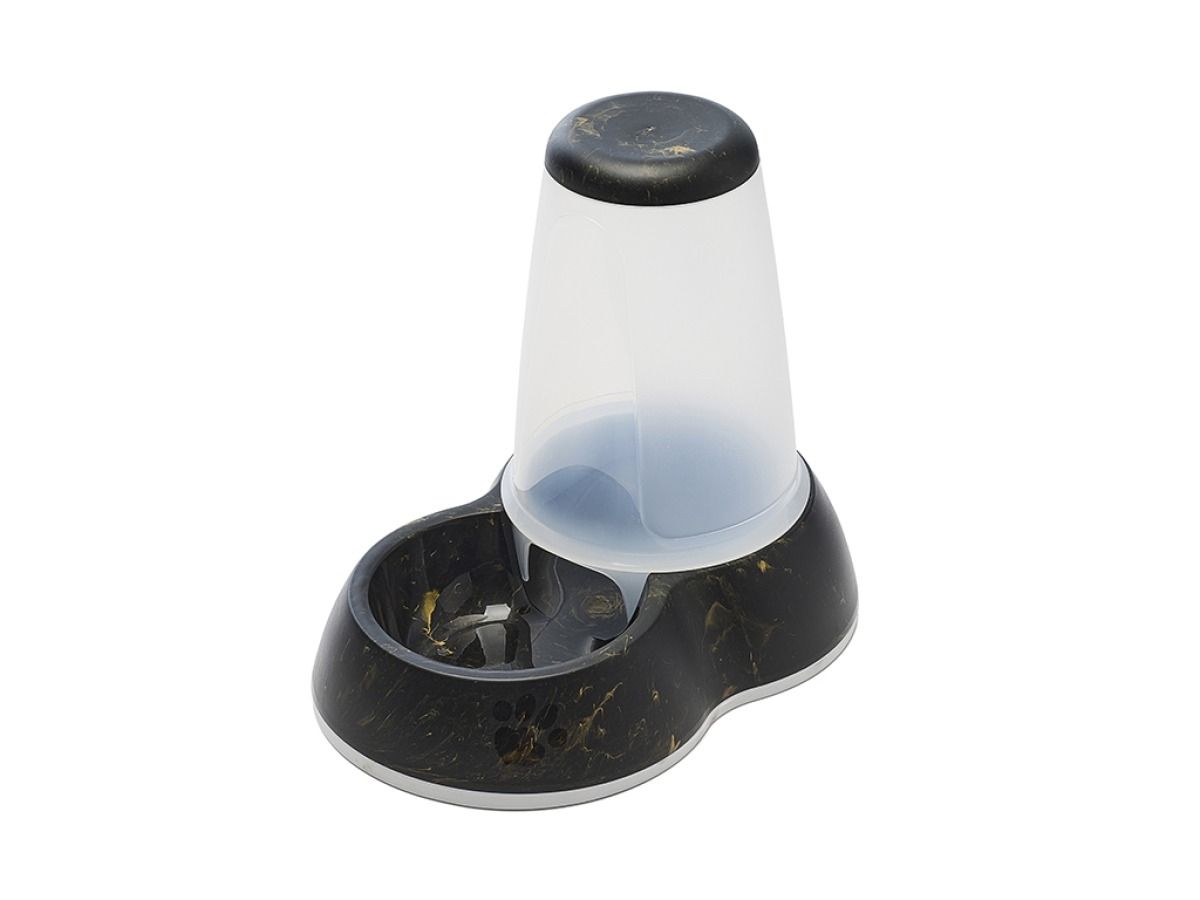 Savic Loop Pet Food Store Dispenser Marble - Black/Gold 3.0l - Shopivet.com