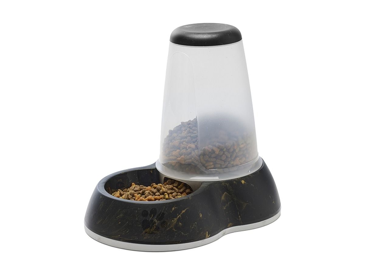 Savic Loop Pet Food Store Dispenser Marble - Black/Gold 3.0l - Shopivet.com