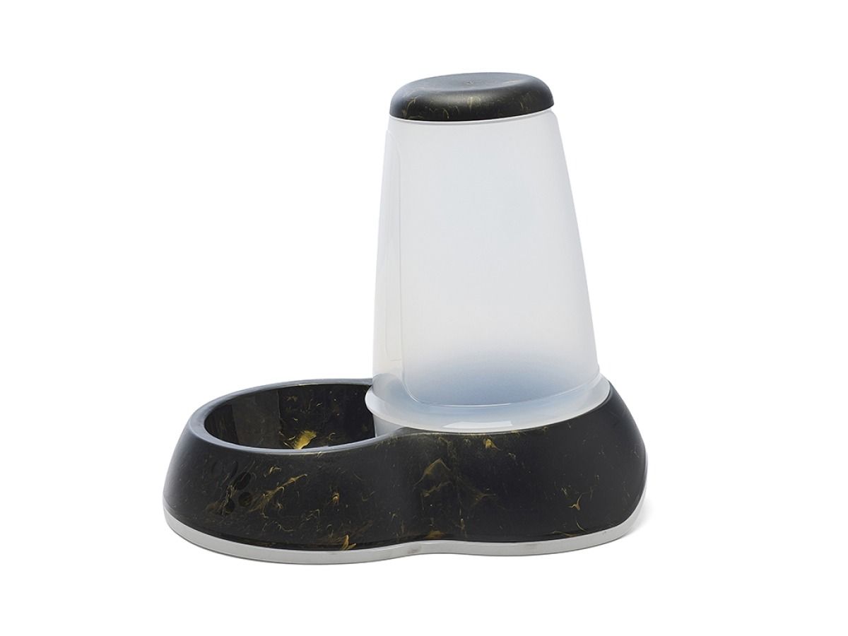 Savic Loop Pet Food Store Dispenser Marble - Black/Gold 3.0l - Shopivet.com