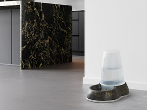 Savic Loop Pet Water Store Dispenser Marble - Black/Gold 1.5l - Shopivet.com