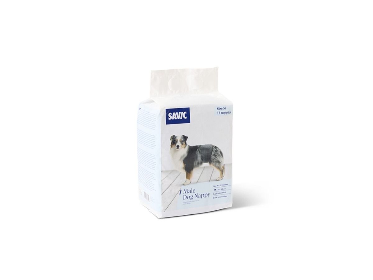 Savic Male Nappy Disposable Dog Diapers 12pcs - Medium - Shopivet.com