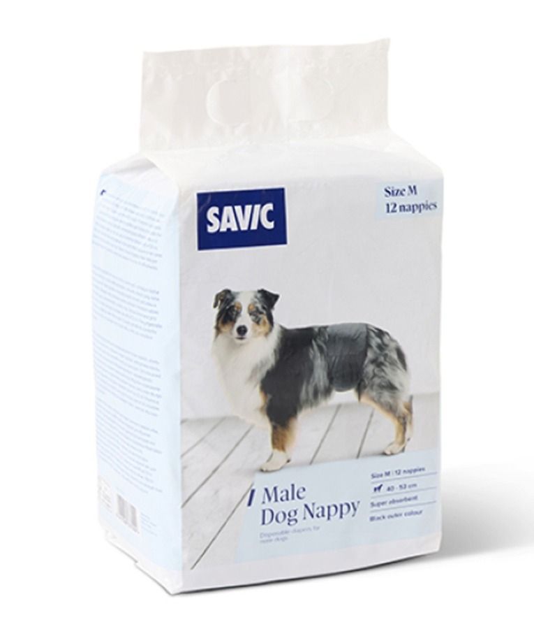 Savic Male Nappy Disposable Dog Diapers 12pcs - Medium - Shopivet.com