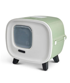 Savic Mira De Lux Toilet Home Cat Litter Box - Botanical Green - Shopivet.com