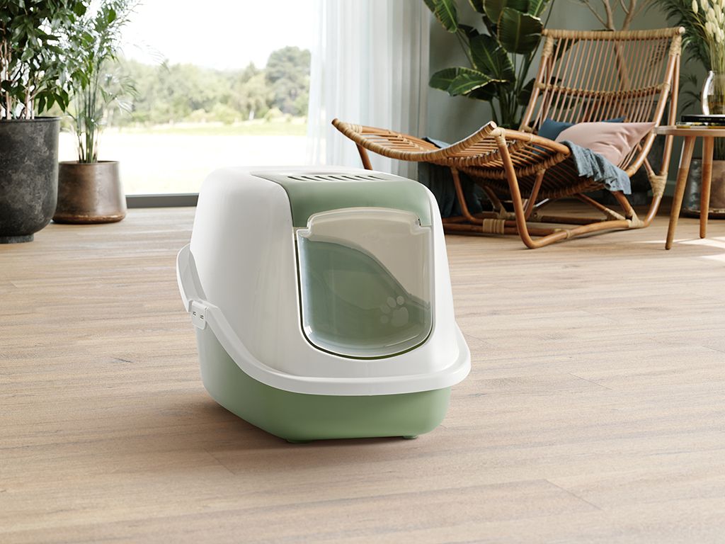 Savic Nestor Cat Toilet Home - Botanical Green - Shopivet.com