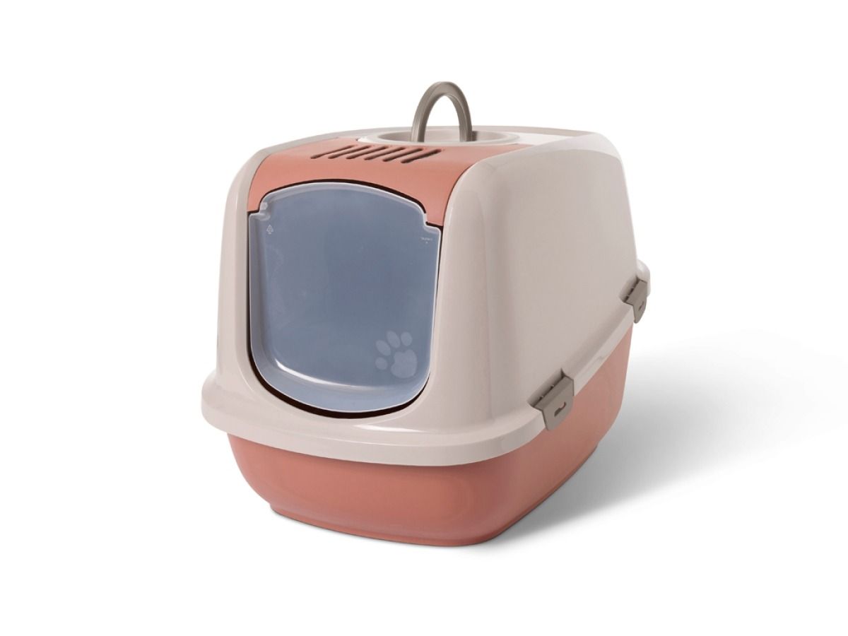 Savic Nestor Jumbo Cat Toilet Home - Pink/Red - Shopivet.com