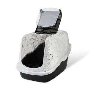 Savic Nestor Toilet Home Cat Litter Box Marble - Amazon Green/Botanical Green - Shopivet.com