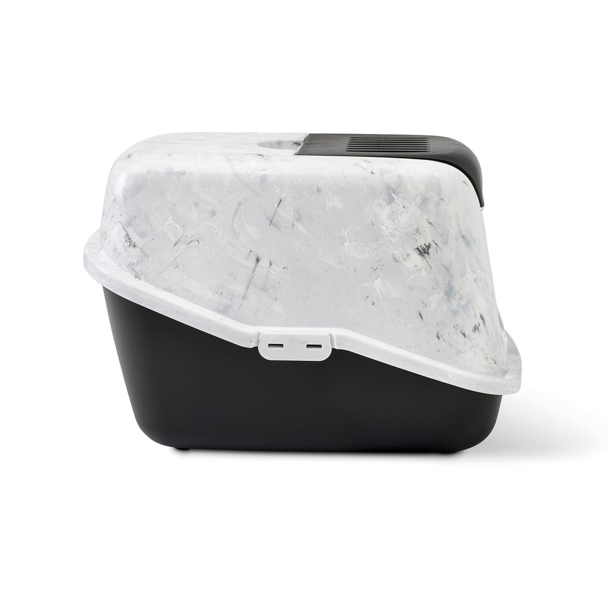 Savic Nestor Toilet Home Cat Litter Box Marble - Grey/Black - Shopivet.com