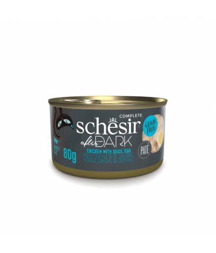 Schesir After Dark Patè For Cat - Chicken With Quail Egg 80g (Min Order - 12 Cans) - Shopivet.com