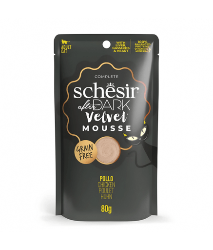 Schesir After Dark Velvet Mousse For Cat - Chicken 80g (Min Order - 12 Pouch) - Shopivet.com