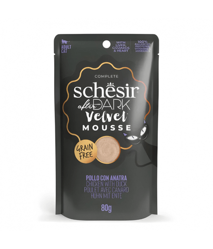 Schesir After Dark Velvet Mousse For Cat - Chicken With Duck 80g (Min Order - 12 Pouch) - Shopivet.com