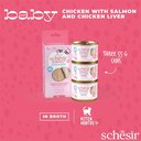 Schesir Baby Cat Can Multipack Mousse & Fillets - Chicken With Salmon & Chicken Liver 165g (3 Cans x55g) - Shopivet.com