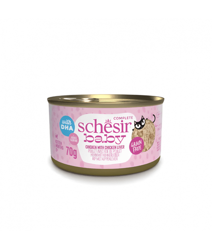 Schesir Baby Kitten Wholefood - Chicken With Chicken Liver 70g (Min Order - 12 Cans) - Shopivet.com