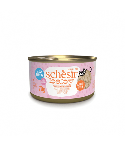 Schesir Baby Kitten Wholefood - Chicken With Salmon 70g (Min Order - 12 Cans) - Shopivet.com