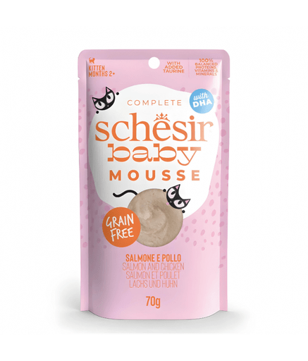 Schesir Baby Mousse Kitten - Salmon And Chicken 70g (Min Order - 12 Pouch) - Shopivet.com