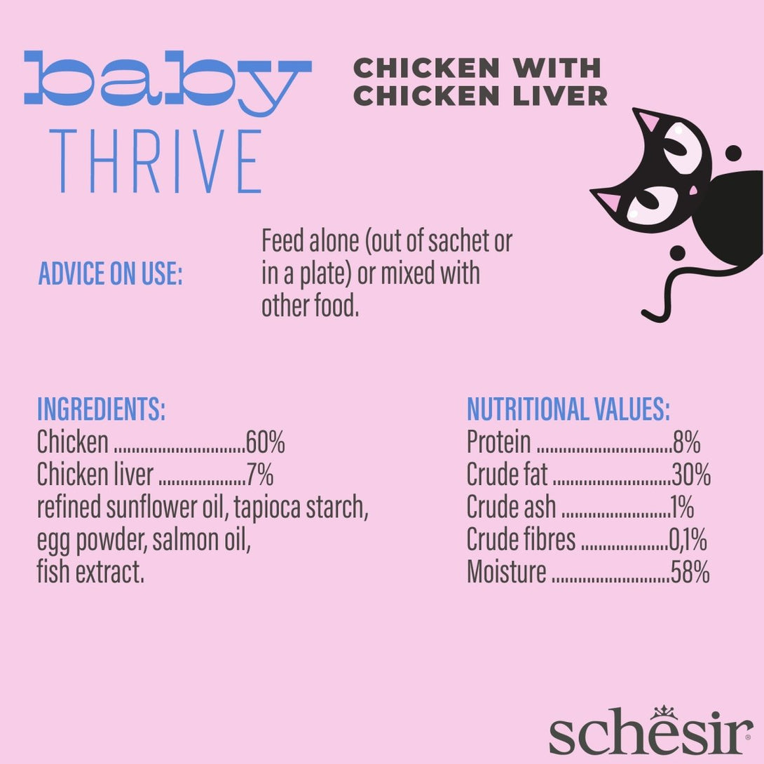 Schesir Baby Thrive Mousse Kitten - Chicken 160g (20x8g) - Shopivet.com