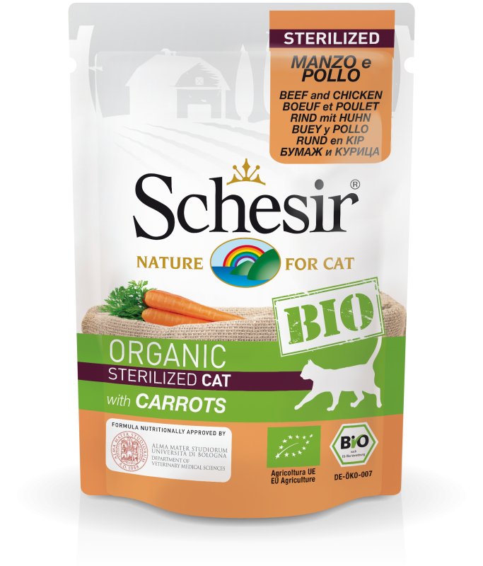 Schesir Bio Beef and Chicken Sterilized Cat Wet Food[Weight - 85g] - Shopivet.com