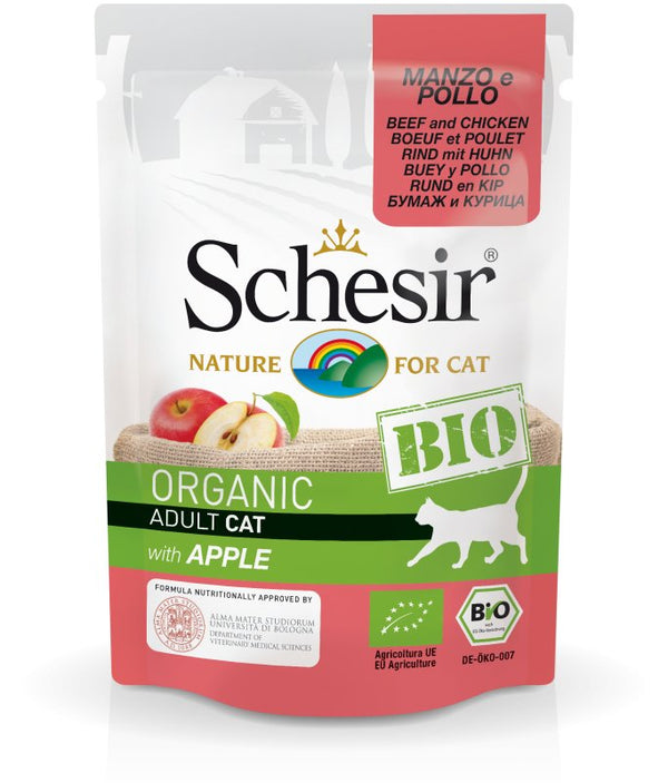 Schesir Bio Beef and Chicken Sterilized Cat Wet Food[Weight - 85g] - Shopivet.com