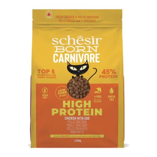 Schesir Born Carnivore Grain Free Oven Baked Dry Cat Chicken & Egg 1.25kg - Shopivet.com