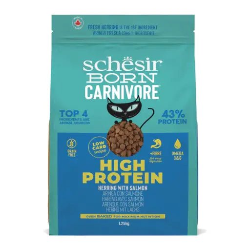 Schesir Born Carnivore Grain Free Oven Baked Dry Cat Herring & Salmon 1.25kg - Shopivet.com