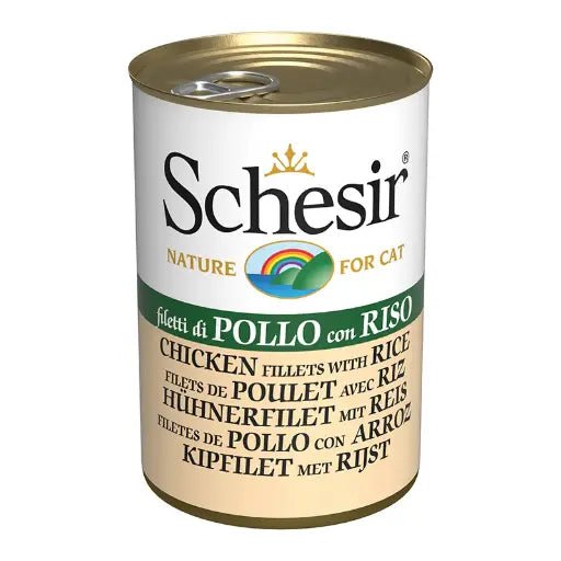 Schesir Cat Can Chicken Fillets with Rice[Weight - 140g] - Shopivet.com