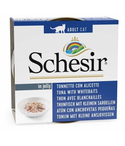 Schesir Cat Can Jelly Tuna with Whitebaits 85g (Min Order 85g - 14pcs)[Weight - 85g] - Shopivet.com