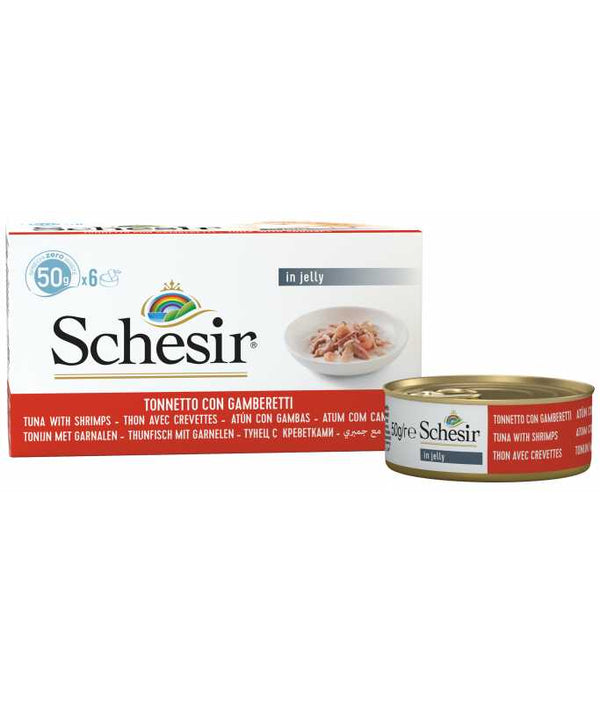 Schesir Cat MultiPack Can Wet Food - Tuna With Shrimps 300g - Shopivet.com