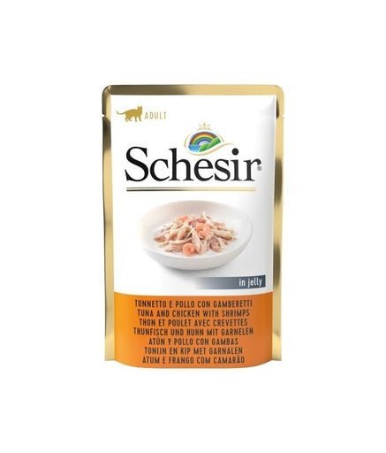 Schesir Cat Pouch Jelly Tuna Chicken Shrimps 85g (Min Order : 20pcs) - Shopivet.com