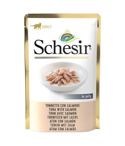Schesir Cat Pouch Jelly Tuna With Salmon 85gm[Weight - 85g] (Min Order 85g - 20pcs) - Shopivet.com