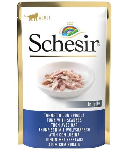 Schesir Cat Pouch Jelly Tuna with Seabass 85g (Min Order - 20pcs) - Shopivet.com
