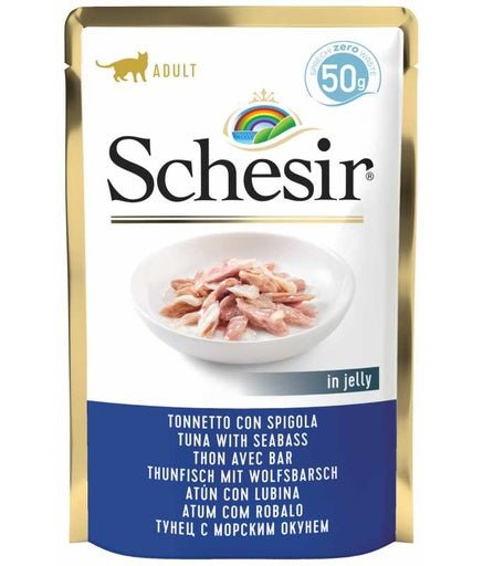 Schesir Cat Pouch - Wet Food Tuna with Seabass - (Min Order 50g - 30pcs)[Weight - 50g] - Shopivet.com