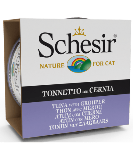 Schesir Cat Wet Food - Tuna With Grouper (Min Order 85g - 14pcs)[Weight - 85g] - Shopivet.com