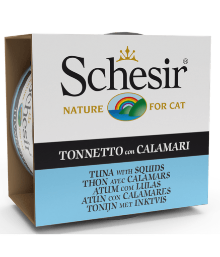 Schesir Cat Wet Food - Tuna With Squids (Min Order 85g - 14pcs)[Weight - 85g] - Shopivet.com