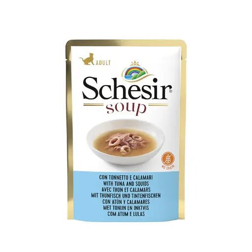 Schesir Cat Wet Soup - With Wild Tuna and Squid[Weight - 85g] (Min Order 85g - 20pcs) - Shopivet.com