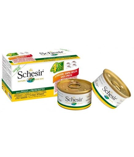 Schesir Dog Wet Food - Chicken Fillets With Ham[Weight - 340g] - Shopivet.com