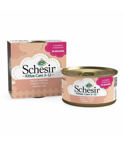 Schesir Kitten Can Mousse 3 - 12 Chicken Wet Food 85g (Min Order - 6pcs)[Weight - 85g] - Shopivet.com