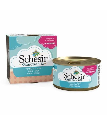 Schesir Kitten Can Mousse 3 - 12 Tuna Wet Food 85g (Min Order - 6pcs)[Weight - 85g] - Shopivet.com