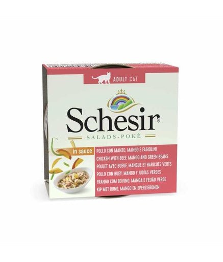 Schesir Salad Cat Wet Food Beef and Chicken with Mango and Green Beans - (Min Order 85g - 14pcs)[Weight - 85g] - Shopivet.com