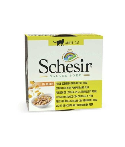 Schesir Salad Cat Wet Food Ocean Fish with Pumpkin and Pear - (Min Order 85g - 14pcs)[Weight - 85g] - Shopivet.com